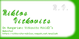 miklos vitkovits business card